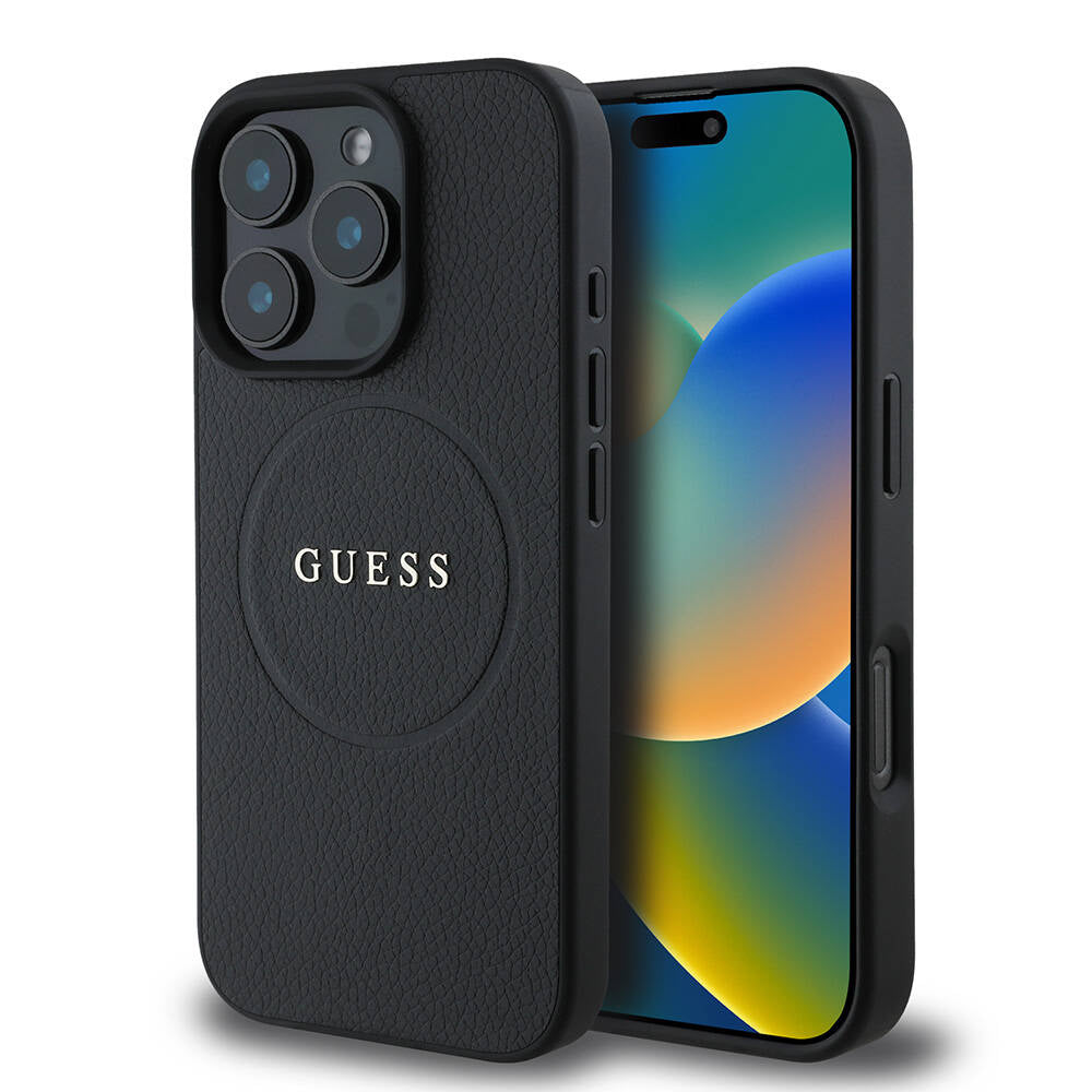 Guess iPhone 16 Pro Orjinal Lisanslı Magsafe Şarj Özellikli Yazı Logolu Grained Telefon Kılıfı - 1 Guess iPhone 16 Pro Orjinal Lisanslı Magsafe Şarj Özellikli Yazı Logolu Grained Telefon Kılıfı - 1